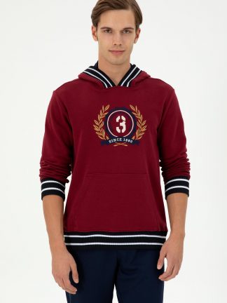 هودی مردانه زرشکی یو اس پولو