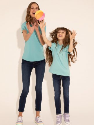 پولوشرت دخترانه نعنایی یو اس پولو