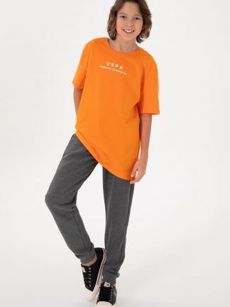 شلوار راحتی پسرانه خاکستری تیره یو اس پولو