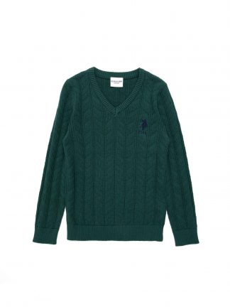 پلیور پسرانه سبز تیره یو اس پولو