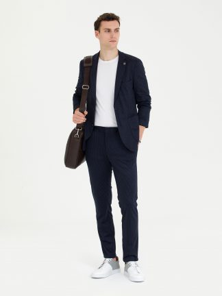 کت و شلوار مردانه سرمه ای پیرکاردین