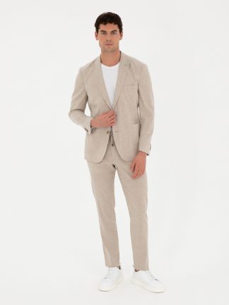 کت و شلوار مردانه قهوه ای روشن پیرکاردین