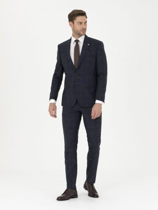 کت و شلوار مردانه سرمه ای پیرکاردین