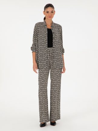 شلوار پارچه ای زنانه مشکی پیرکاردین