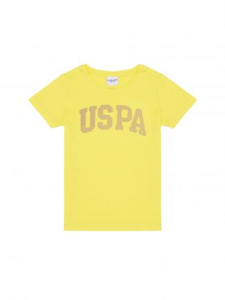 تی شرت دخترانه زرد روشن یو اس پولو