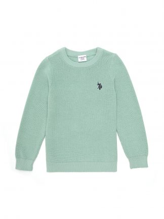 پلیور دخترانه آبی فیروزه ای یو اس پولو