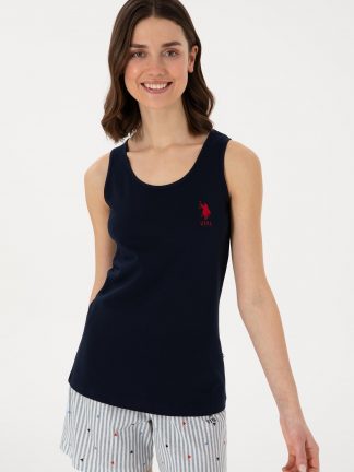 لباس خواب و لانژره زنانه سرمه ای یو اس پولو