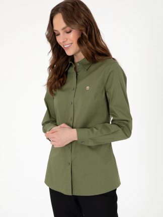 شومیز زنانه خاکی روشن پیرکاردین