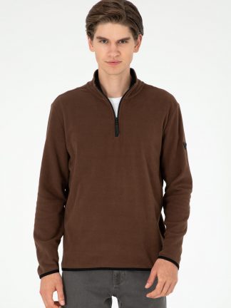 سویشرت مردانه قهوه ای یو اس پولو