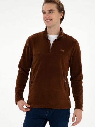 سویشرت مردانه قهوه ای یو اس پولو