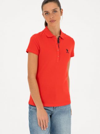 پولوشرت زنانه قرمز یو اس پولو