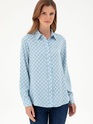 شومیز زنانه آبی روشن یو اس پولو