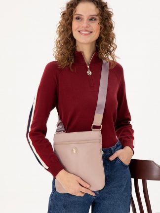 کیف دوشی زنانه بژ یو اس پولو