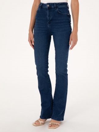 شلوار جین دمپا گشاد زنانه سرمه ای پیرکاردین