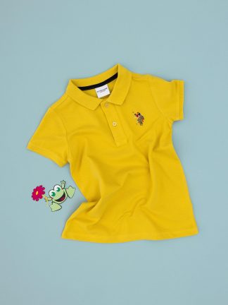 پولوشرت پسرانه زرد تیره یو اس پولو