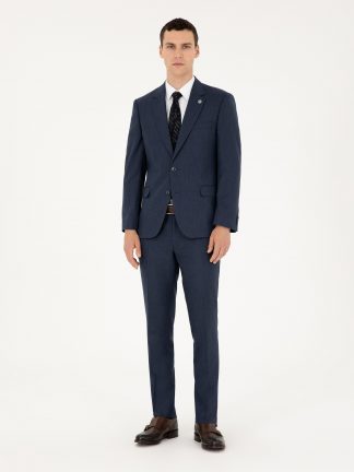 کت و شلوار مردانه سرمه ای پیرکاردین