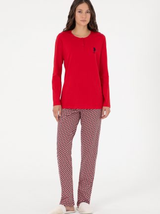 لباس خواب و لانژره زنانه قرمز یو اس پولو