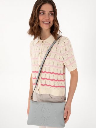 کیف دوشی زنانه آبی فیروزه ای یو اس پولو