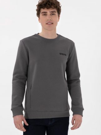 سویشرت مردانه خاکستری تیره یو اس پولو