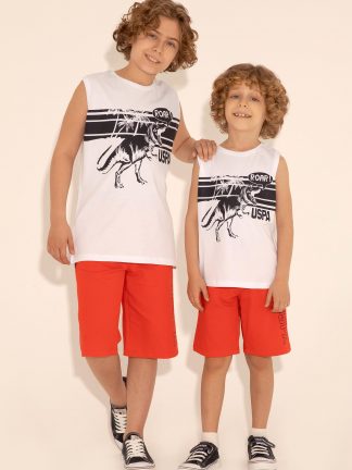 شلوارک پسرانه قرمز یو اس پولو