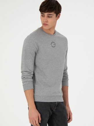 سویشرت مردانه خاکی ملانژ یو اس پولو