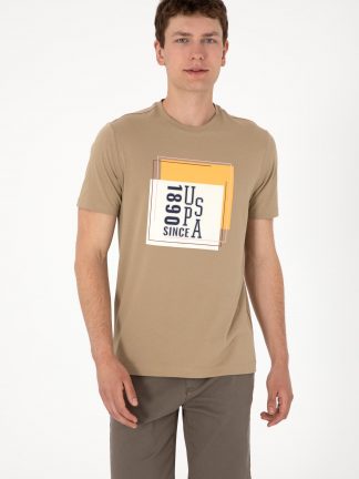 تی شرت مردانه خاکی روشن یو اس پولو