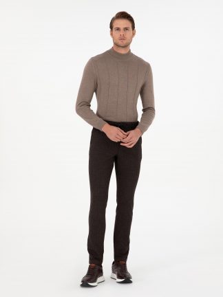 شلوار کتان مردانه قهوه ای پیرکاردین