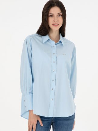 شومیز زنانه آبی روشن یو اس پولو