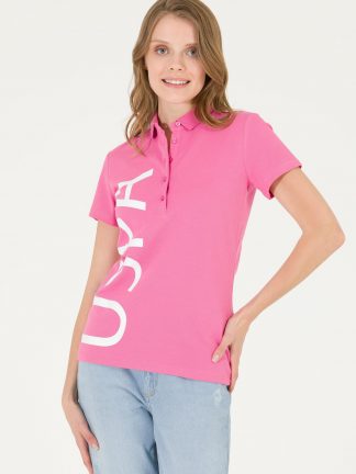 تیشرت زنانه صورتی یو اس پولو