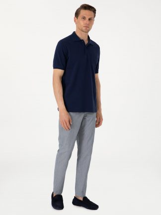 شلوار پارچه ای مردانه سرمه ای پیرکاردین