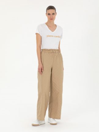 شلوار پارچه ای زنانه بژ پیرکاردین