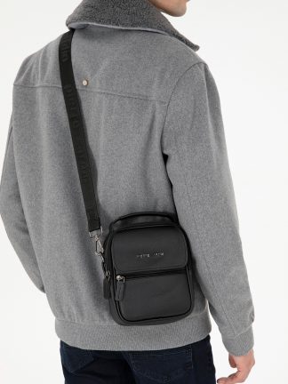 کیف مسنجر مردانه مشکی پیرکاردین