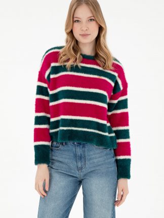 پلیور زنانه صورتی روشن یو اس پولو