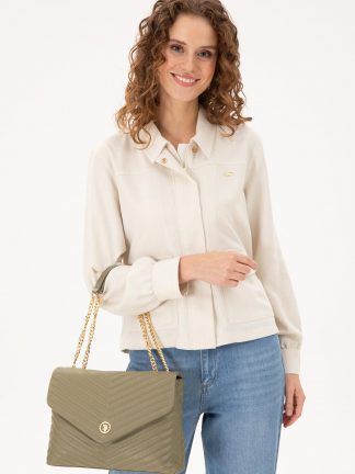 کیف زنانه خاکی روشن یو اس پولو