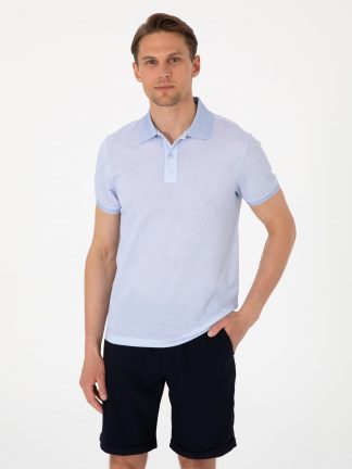 پولوشرت مردانه آبی روشن پیرکاردین