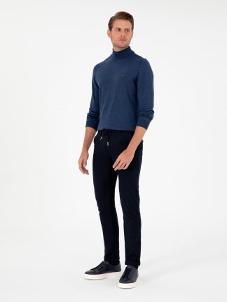 شلوار کتان مردانه سرمه ای پیرکاردین