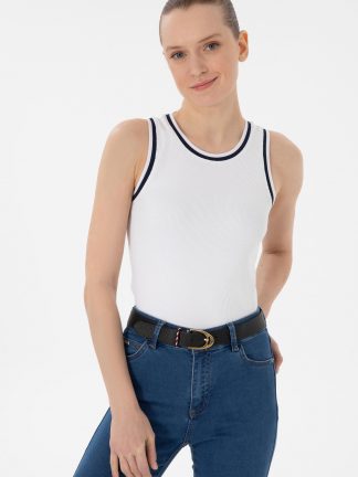 تیشرت زنانه سفید یو اس پولو