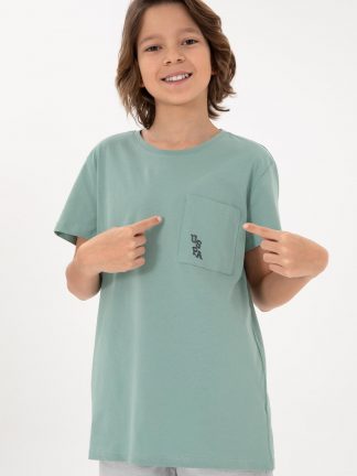 تی شرت پسرانه آبی فیروزه ای یو اس پولو