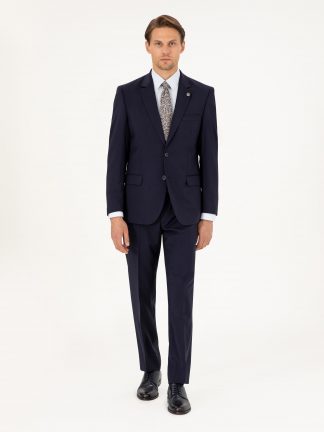 کت و شلوار مردانه سرمه ای پیرکاردین