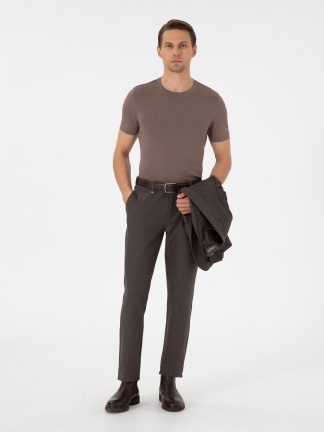 شلوار پارچه ای مردانه قهوه ای پیرکاردین