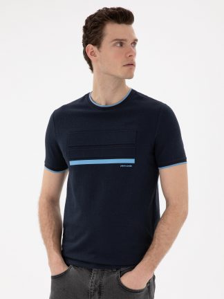 تی شرت مردانه سرمه ای پیرکاردین