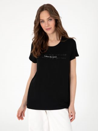 تیشرت زنانه مشکی پیرکاردین