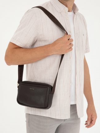کیف مسنجر مردانه قهوه ای پیرکاردین