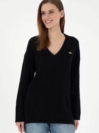 پلیور زنانه سرمه ای یو اس پولو