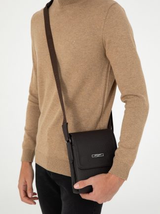 کیف مسنجر مردانه قهوه ای پیرکاردین