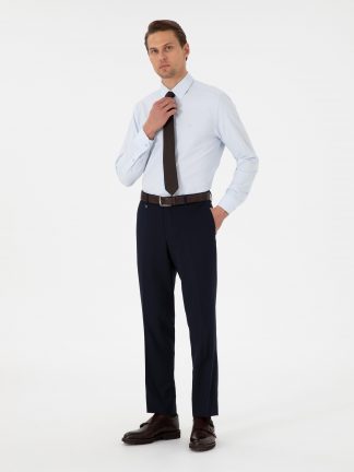 شلوار پارچه ای مردانه سرمه ای پیرکاردین