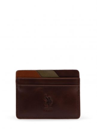 کیف پول و کارت مردانه قهوه ای یو اس پولو
