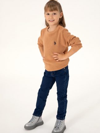 پلیور دخترانه شتری یو اس پولو