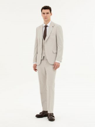 کت و شلوار مردانه بژ پیرکاردین