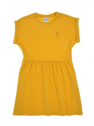 پیراهن دخترانه زرد تیره یو اس پولو